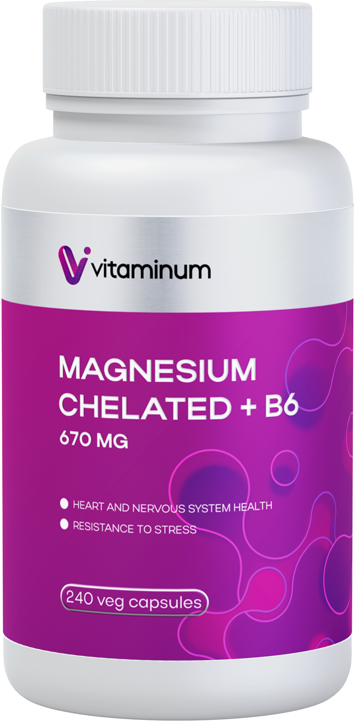Vitaminum МАГНИЙ ХЕЛАТ + витамин В6 (670 MG) 120 капсул 800 мг